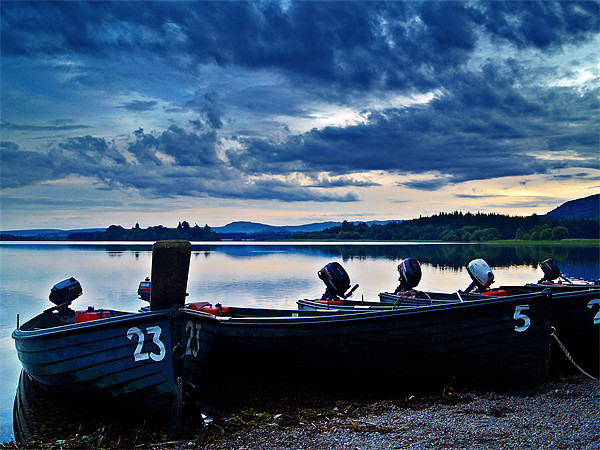 Boats On Lake Menteith, Scotland. Picture Board by Aj’s Images