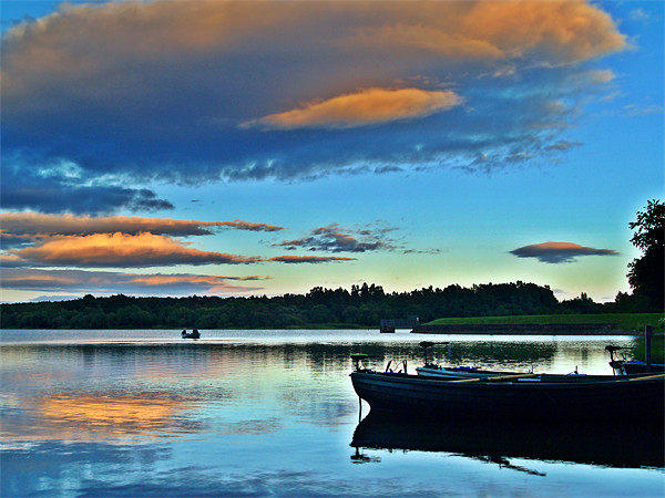 Fishing On Gartmorn Dam,Scotland. Picture Board by Aj’s Images