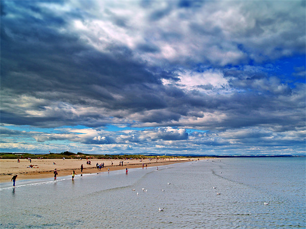 Summer Clouds At St.Andrews Beach, Scotland. Picture Board by Aj’s Images