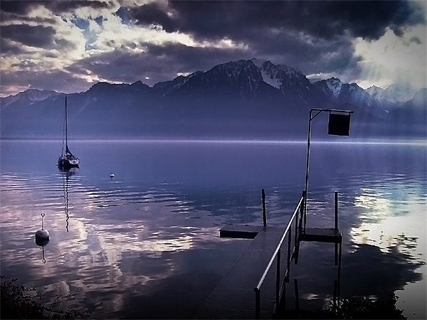 Ripples on Lake Geneva, Switzerland. Picture Board by Aj’s Images