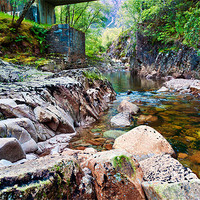 Buy canvas prints of Rocky stream, River Etive by Stephen Mole