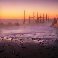 Buy canvas prints of Sunrise at Happisburgh in Norfolk by Stephen Mole