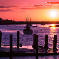 Buy canvas prints of Sunset at Burnham Overy Staithe by Stephen Mole