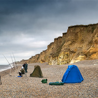 Buy canvas prints of Fishing on Weybourne Beach by Stephen Mole
