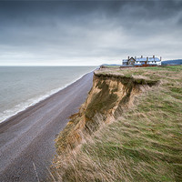 Buy canvas prints of Cliff top cottages at Weybourne by Stephen Mole