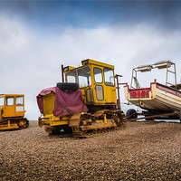 Buy canvas prints of Two tractors and a boat! by Stephen Mole