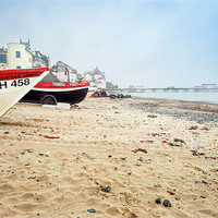 Buy canvas prints of Cromer Pier on a misty day by Stephen Mole