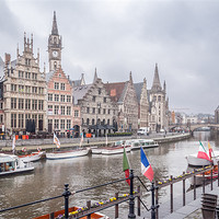 Buy canvas prints of Riveside at Ghent in Belgium by Stephen Mole