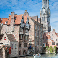 Buy canvas prints of Belfry Clock Tower Bruges by Stephen Mole