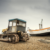 Buy canvas prints of Aldeburgh Tractor and Boat by Stephen Mole