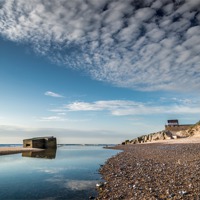 Buy canvas prints of Hemsby Beach and Pill Box by Stephen Mole