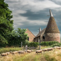 Buy canvas prints of Oast House at Moorden by Stephen Mole