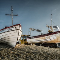 Buy canvas prints of Boats on Weybourne Beach by Stephen Mole