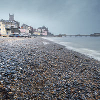 Buy canvas prints of Cromer beach church and pier by Stephen Mole