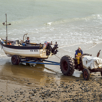 Buy canvas prints of Fishing boat at Overstrand by Stephen Mole