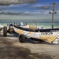 Buy canvas prints of Fishing Boat at Overstrand by Stephen Mole