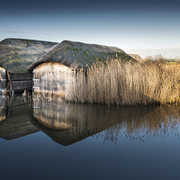 Buy canvas prints of Thatched Boathouses by Stephen Mole
