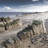 Buy canvas prints of Rocks on Caister Beach by Stephen Mole
