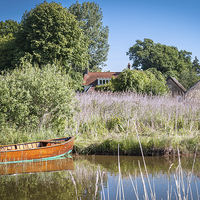 Buy canvas prints of Wooden Dinghy on Hickling Broad by Stephen Mole