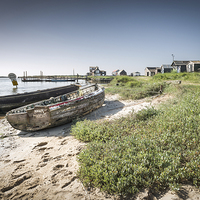 Buy canvas prints of Boats and Huts in Walberswick by Stephen Mole