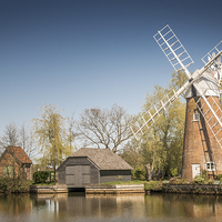 Buy canvas prints of  Hunsett Mill on the River Ant, Norfolk Broads by Stephen Mole