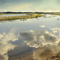 Buy canvas prints of Cloud reflections on the River Thurne by Stephen Mole