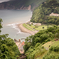 Buy canvas prints of Lynmouth from the Cliff Railway by Stephen Mole
