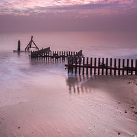 Buy canvas prints of Groyne disappearing into the North Sea by Stephen Mole