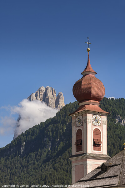 Ortisei in the Italian Dolomites Picture Board by James Rowland