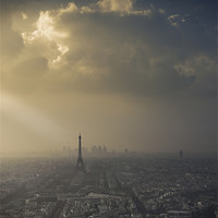 Buy canvas prints of Eiffel Tower skyscape by James Rowland