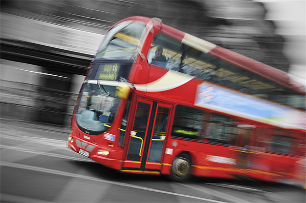 Big Red London Bus Picture Board by James Rowland