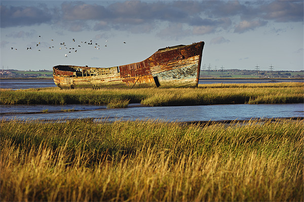 Rotting Hulk on the Medway Picture Board by James Rowland