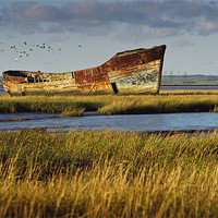 Buy canvas prints of Rotting Hulk on the Medway by James Rowland