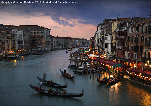 View from Rialto Bridge, Venice Picture Board by James Rowland