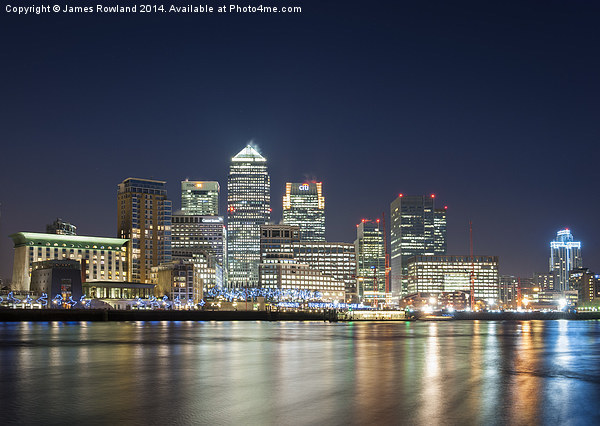Canary Wharf at Night Picture Board by James Rowland