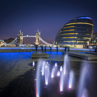 Buy canvas prints of  Tower Bridge and City Hall by James Rowland