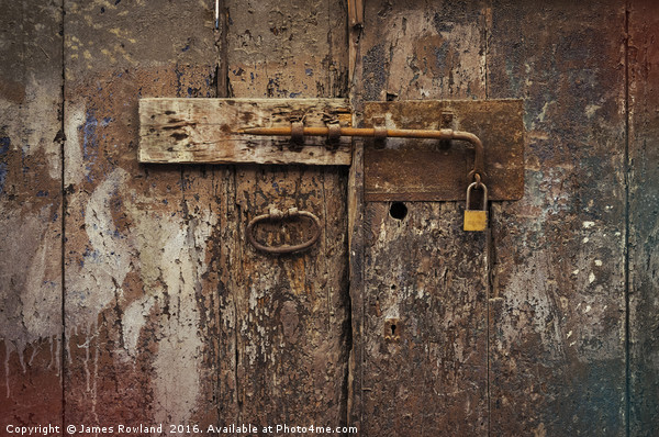 Old Bolt and Padlock Picture Board by James Rowland