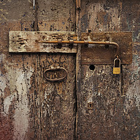 Buy canvas prints of Old Bolt and Padlock by James Rowland
