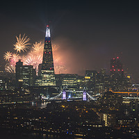 Buy canvas prints of London City Fireworks 2017 by James Rowland
