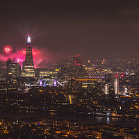 Buy canvas prints of Firework Celebrations over the City by James Rowland