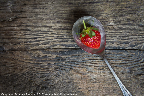 Strawberry on a Spoon Picture Board by James Rowland