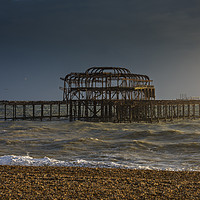 Buy canvas prints of West Pier Ruins by James Rowland