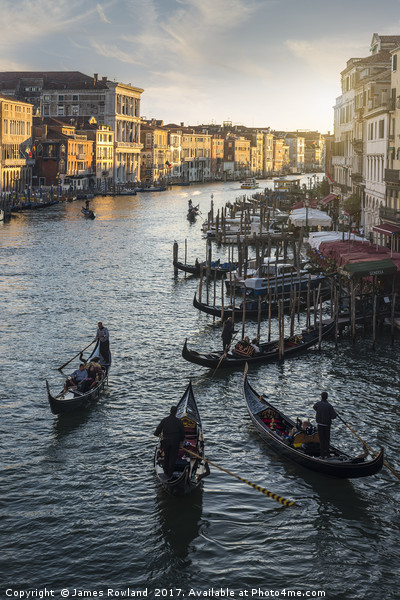 Venetian Gondolas Picture Board by James Rowland