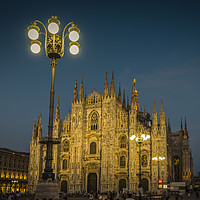 Buy canvas prints of Milan Duomo at Night by James Rowland