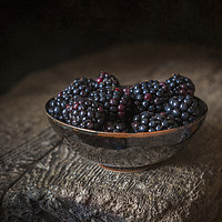 Buy canvas prints of Blackberries in a Bowl by James Rowland