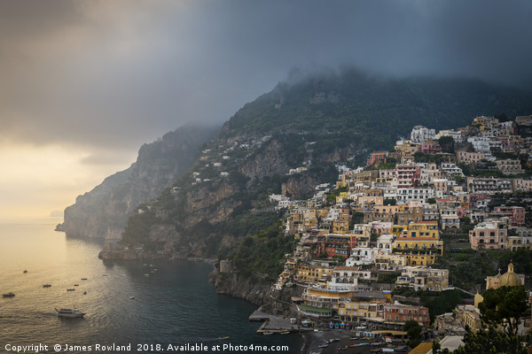 Clouds Over Positano Picture Board by James Rowland