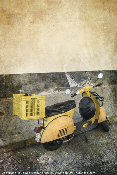 The Yellow Scooter Picture Board by James Rowland