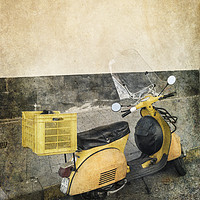 Buy canvas prints of The Yellow Scooter by James Rowland