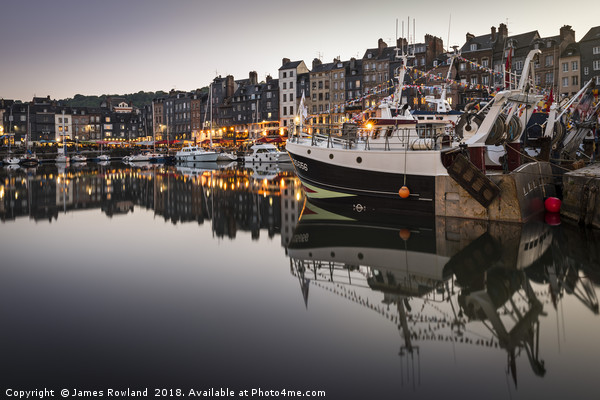 Honfleur Harbour at Dusk Picture Board by James Rowland