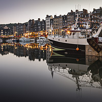 Buy canvas prints of Honfleur Harbour at Dusk by James Rowland